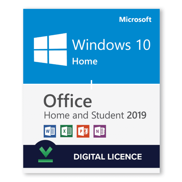 Windows 10 Home 32bit 64bit and Microsoft Office Home and Student 2019 bundle download digital licence