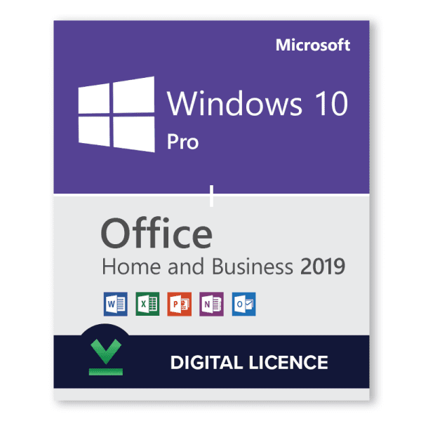 Windows 10 Pro 32bit 64bit and Microsoft Office 2019 Home and Business bundle download digital licence